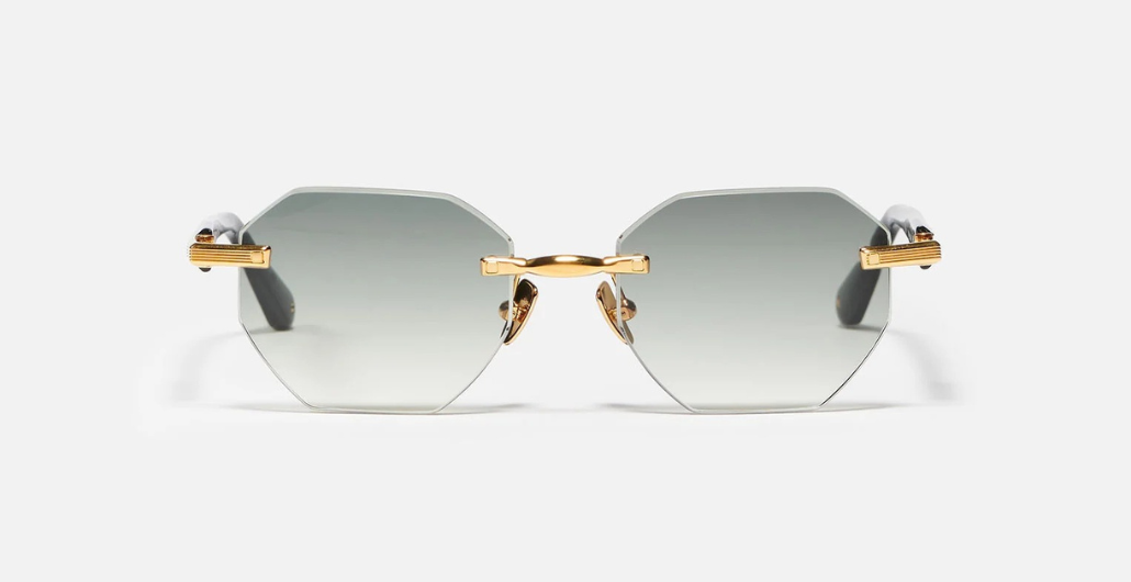 John Dalia Timothy C506 -  Luxussonnenbrille in Schwarz mit grünen Gläsern