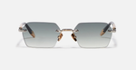 John Dalia R03 | C409 - Luxussonnenbrille mit schwarzem Rahmen und grünen Gläsern.
