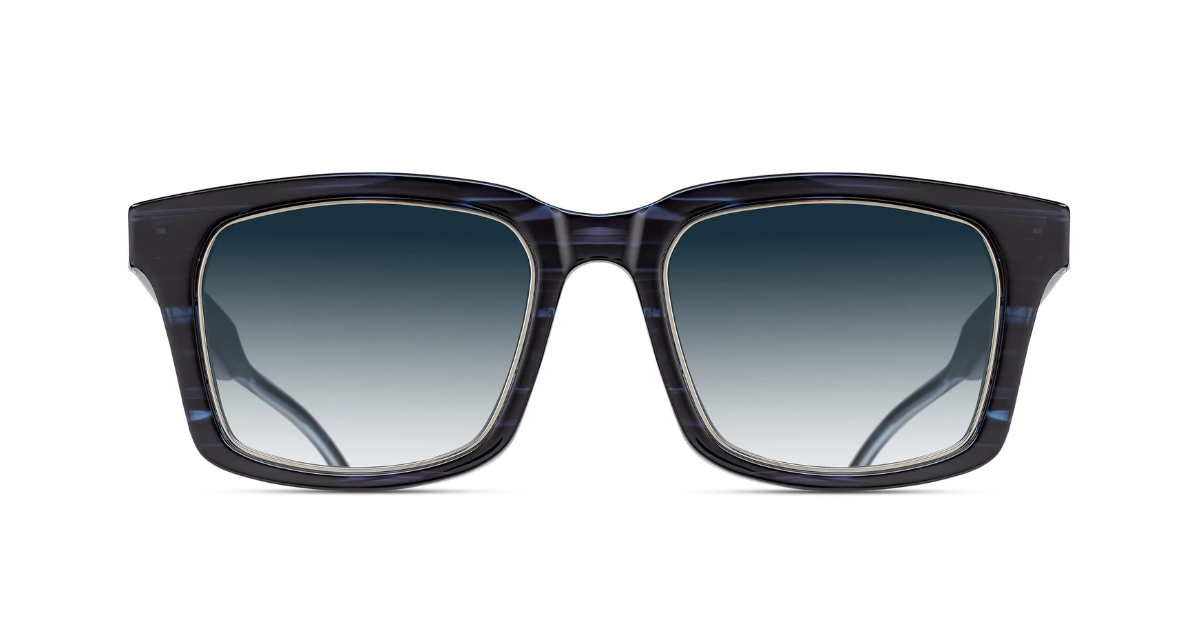 Matsuda M1040 | Blue Demi - Luxussonnenbrille mit blauem Rahmen und blauen Gläsern handgemacht in Japan 