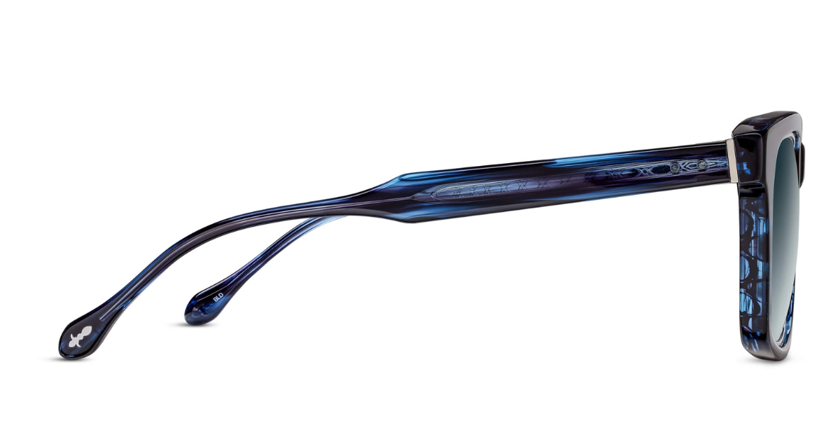 Matsuda M1040 | Blue Demi - Luxussonnenbrille mit blauem Rahmen und blauen Gläsern handgemacht in Japan 