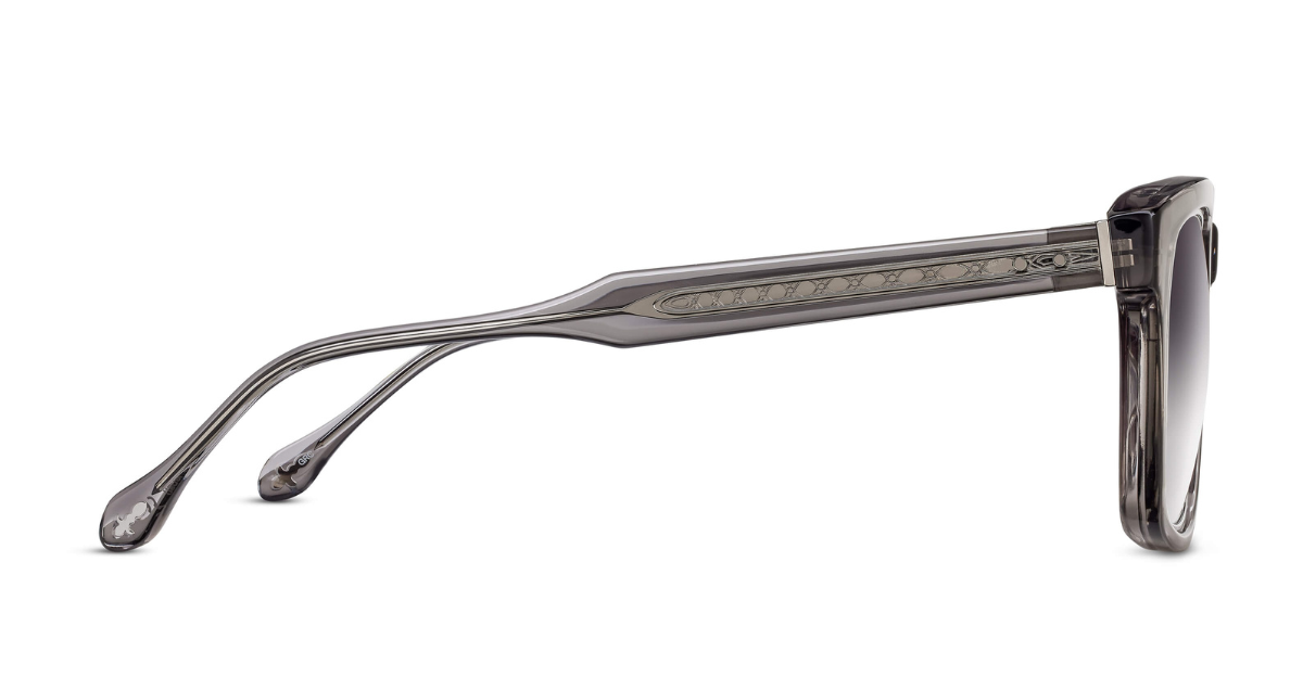 Matsuda M1040 | Grey Crystal - Luxussonnenbrille mit grauem Rahmen und grauen Gläsern handgemacht in Japan 