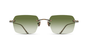 Matsuda M5008 | Antique Gold - Luxussonnenbrille mit goldenem Rahmen und grünen Gläsern handgemacht in Japan 