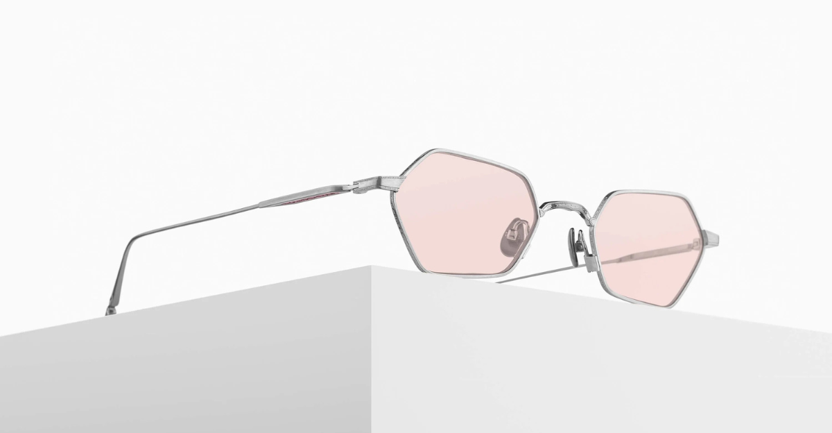 Matsuda M3138 | Brushed Silver Luxussonnenbrille in Silber mit pinken Gläsern