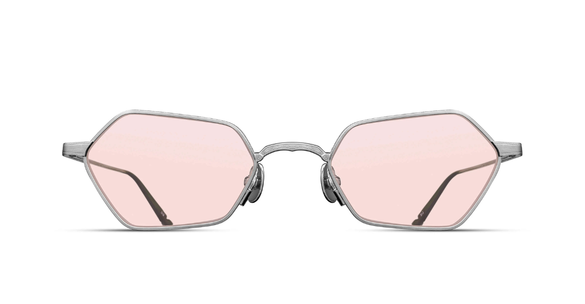 Matsuda M3138 | Brushed Silver Luxussonnenbrille in Silber mit pinken Gläsern