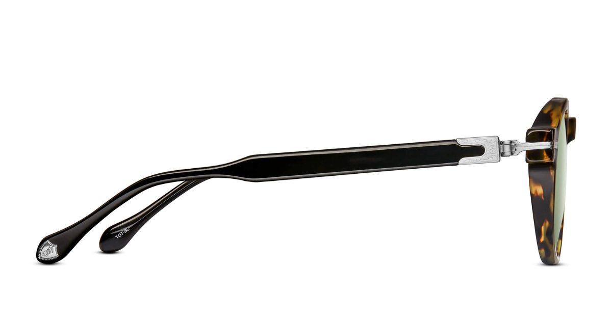 M2050 | Tokyo Tortoise - Brushed Silver - Luxussonnenbrille handgefertigt in Japan