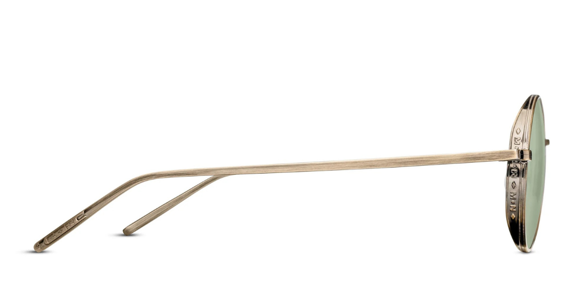 M3087 |  Antique Gold - Luxussonnenbrille mit goldenem Rahmen und grünen Gläsern