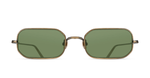 Matsuda M3163 | Antique Gold Sage Green - Luxussonnenbrille mit eckigem goldenen Rahmen und grünen Gläsern, hergestellt in Japan