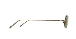 Matsuda M3163 | Antique Gold Sage Green - Luxussonnenbrille mit eckigem goldenen Rahmen und grünen Gläsern, hergestellt in Japan