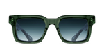 Matsuda M1033 | Bottle Green - Luxussonnenbrille mit grünem Rahmen und blauen Gläsern handgemacht in Japan 
