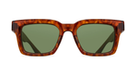 Matsuda M1033 | Walnut Amber - Luxussonnenbrille mit braunem Rahmen und grünen Gläsern handgemacht in Japan in Eckig