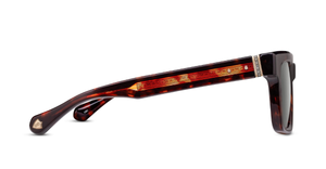 Matsuda M1033 | Dark Brown Demi - Luxussonnenbrille mit braunem Rahmen und grünen Gläsern handgemacht in Japan 