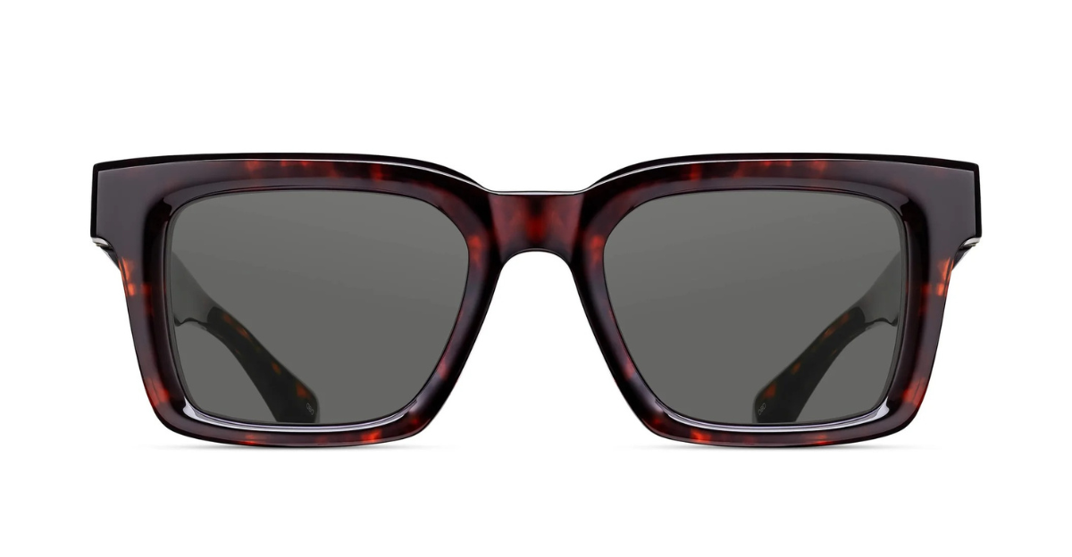 Matsuda M1033 | Dark Brown Demi - Luxussonnenbrille mit braunem Rahmen und grünen Gläsern handgemacht in Japan 