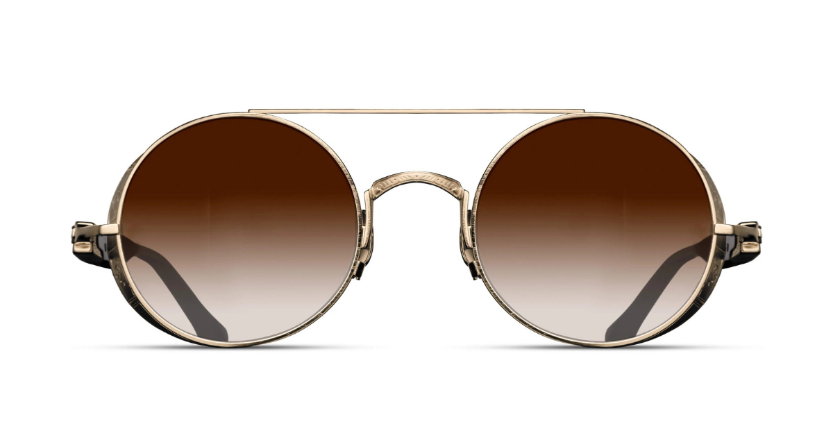 M3128 |  Brushed Gold - Black - Luxussonnenbrille handgefertigt in Japan