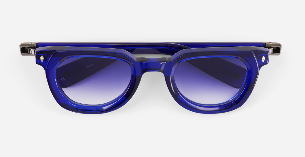 Sato Keid | NB/AS-1 - luxuriöse Sonnenbrille in blau mit blauen verlaufsgläsern, gefertigt in Japan