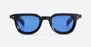 Sato Keid | N/BB-1 - luxuriöse Sonnenbrille in schwarz mit blauen verlaufsgläsern, gefertigt in Japan