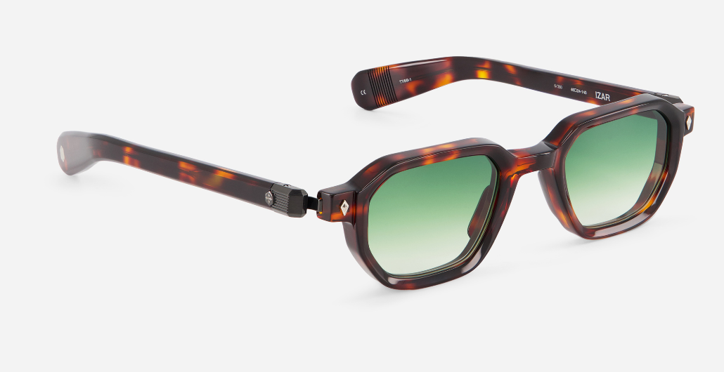 Sato Izar | TT/BB-1 - luxuriöse Sonnenbrille in braun mit grünen verlaufsgläsern, gefertigt in Japan