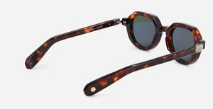 Elnat | TT/AG-1 - luxuriöse Sonnenbrille in braun mit grünen verlaufsgläsern, gefertigt in Japan