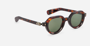 Elnat | TT/AG-1 - luxuriöse Sonnenbrille in braun mit grünen verlaufsgläsern, gefertigt in Japan