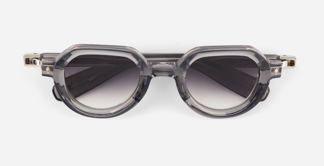 Elnat | MTC/P-1- luxuriöse Sonnenbrille in grau mit grauen verlaufsgläsern, gefertigt in Japan