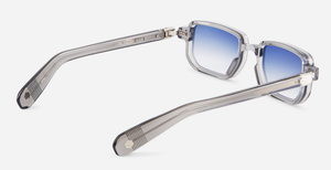 Ran II | MTC/P-1 - luxuriöse Sonnenbrille in weiß mit blauen verlaufsgläsern, gefertigt in Japan