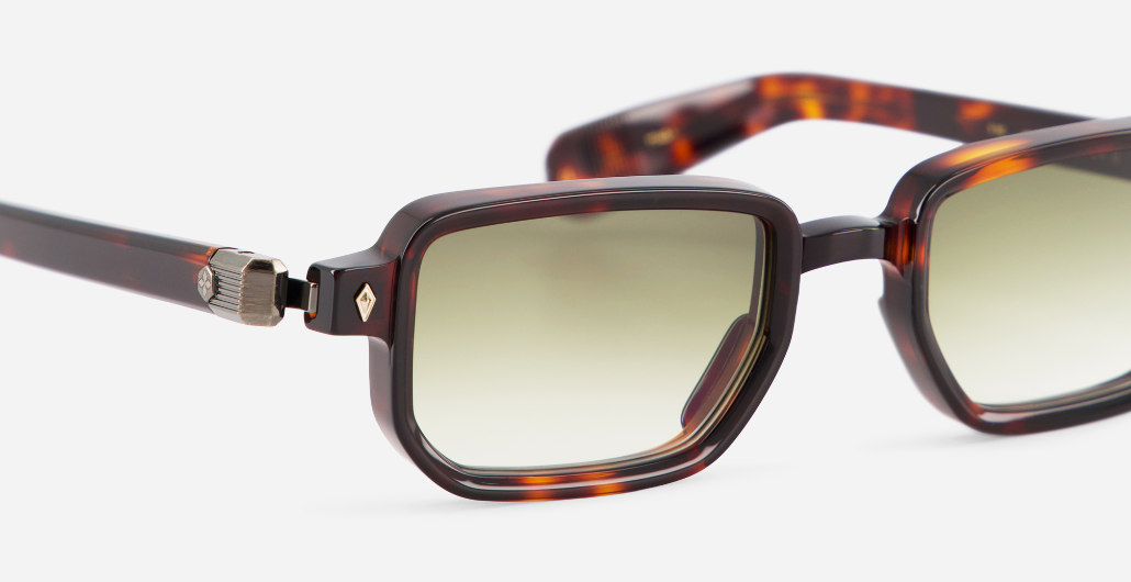 Ran II | TT/AG-1  - luxuriöse Sonnenbrille in braun mit grünen verlaufsgläsern, gefertigt in Japan