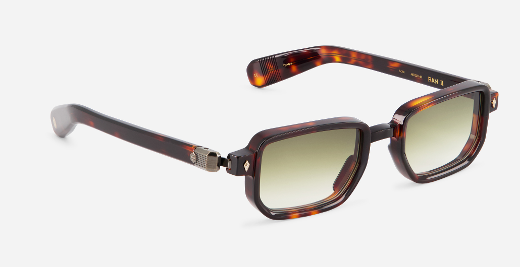 Ran II | TT/AG-1  - luxuriöse Sonnenbrille in braun mit grünen verlaufsgläsern, gefertigt in Japan