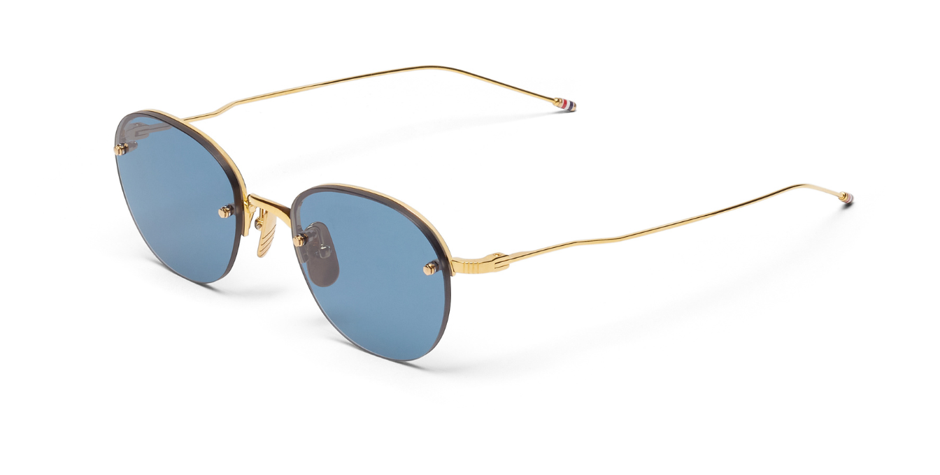 Thom Browne 959A | 712 Sonnenbrille in Gold - in Japan hergestellte Luxusbrille aus Titan