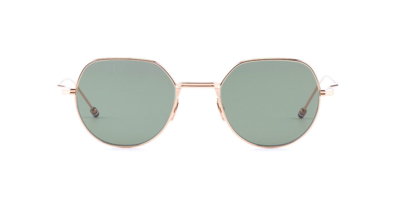 Thom Browne 935A | 710 Luxussonnenbrille mit goldenem Rahmen und grünen Gläsern