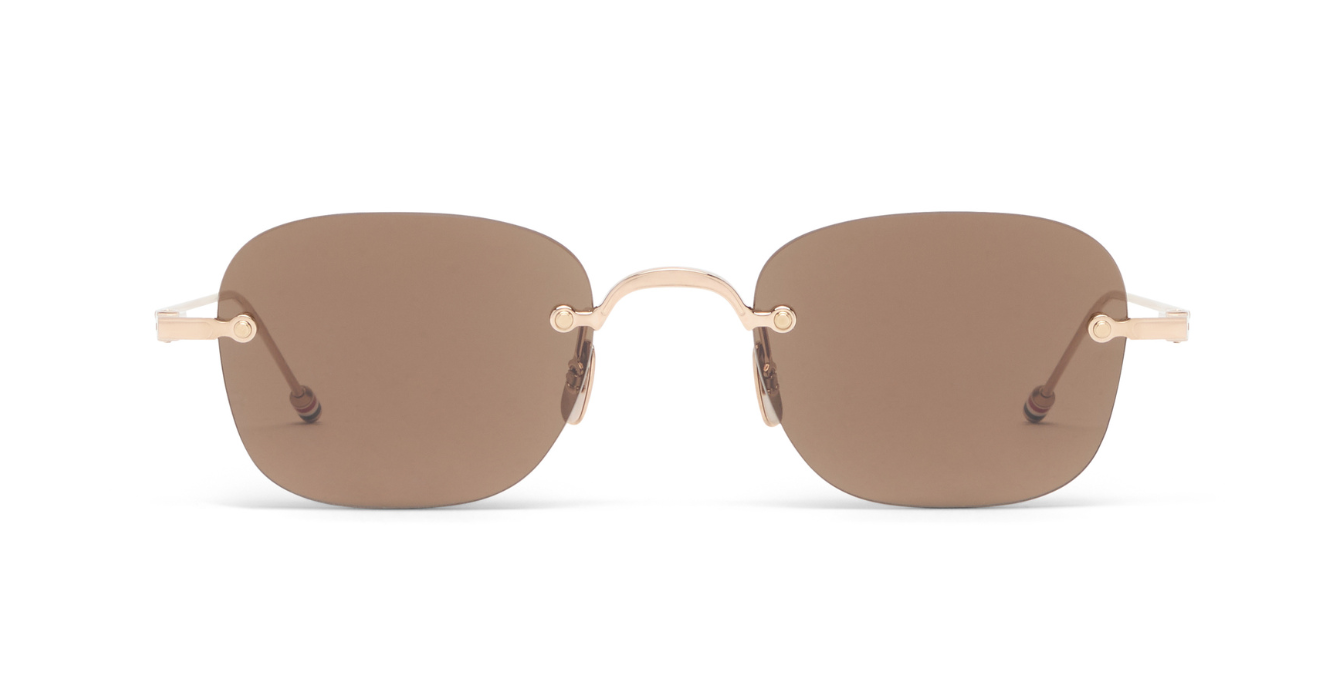 Thom Browne 961A | 711 Sonnenbrille in Gold - in Japan hergestellte Luxusbrille aus Titan