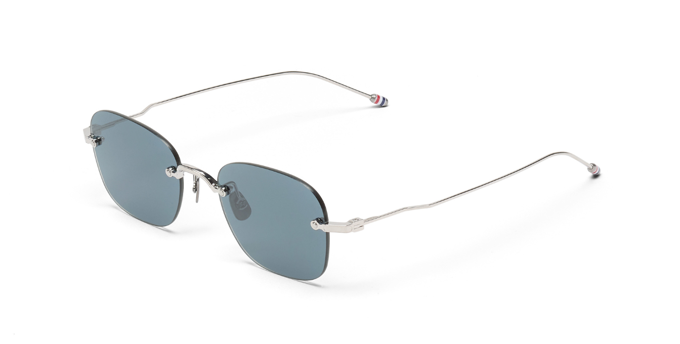 Thom Browne 961A | 045 (52) Sonnenbrille in Silber - in Japan hergestellte Luxusbrille aus Titan