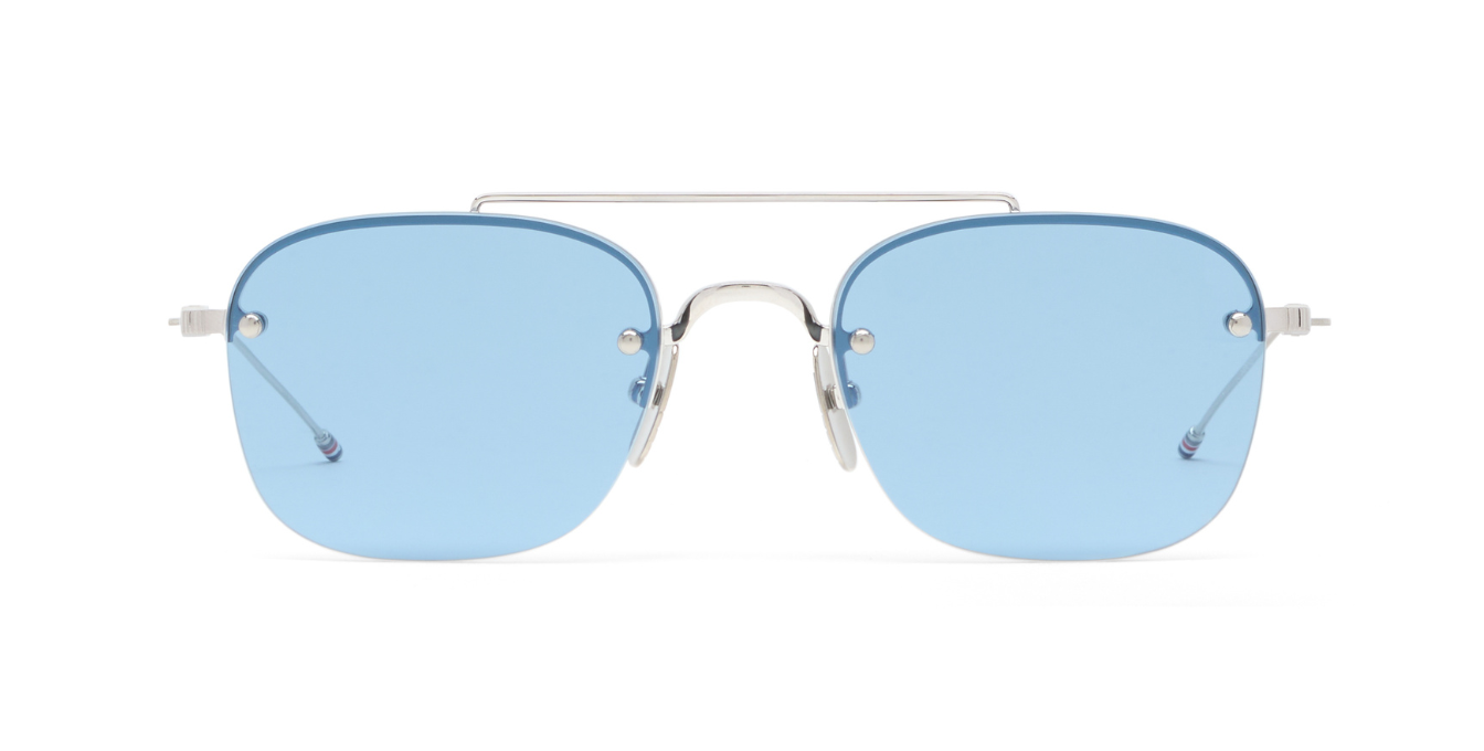 Thom Browne 960A | 045 Sonnenbrille in Silver - in Japan hergestellte Luxusbrille aus Titan
