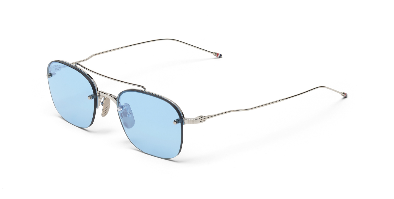 Thom Browne 960A | 045 Sonnenbrille in Silver - in Japan hergestellte Luxusbrille aus Titan