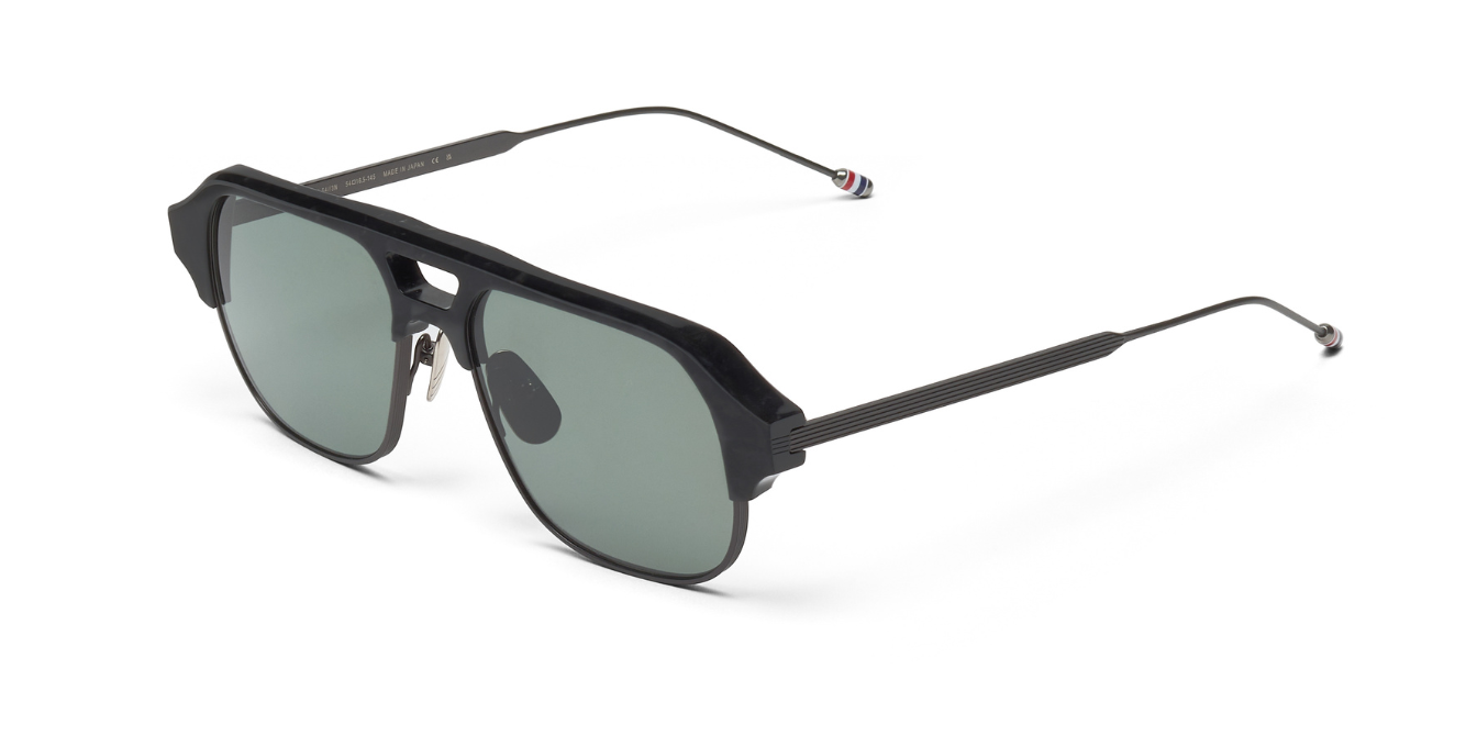 Thom Browne 954A 008 Sonnenbrille in Schwarz - in Japan hergestellte Luxusbrille aus Titan