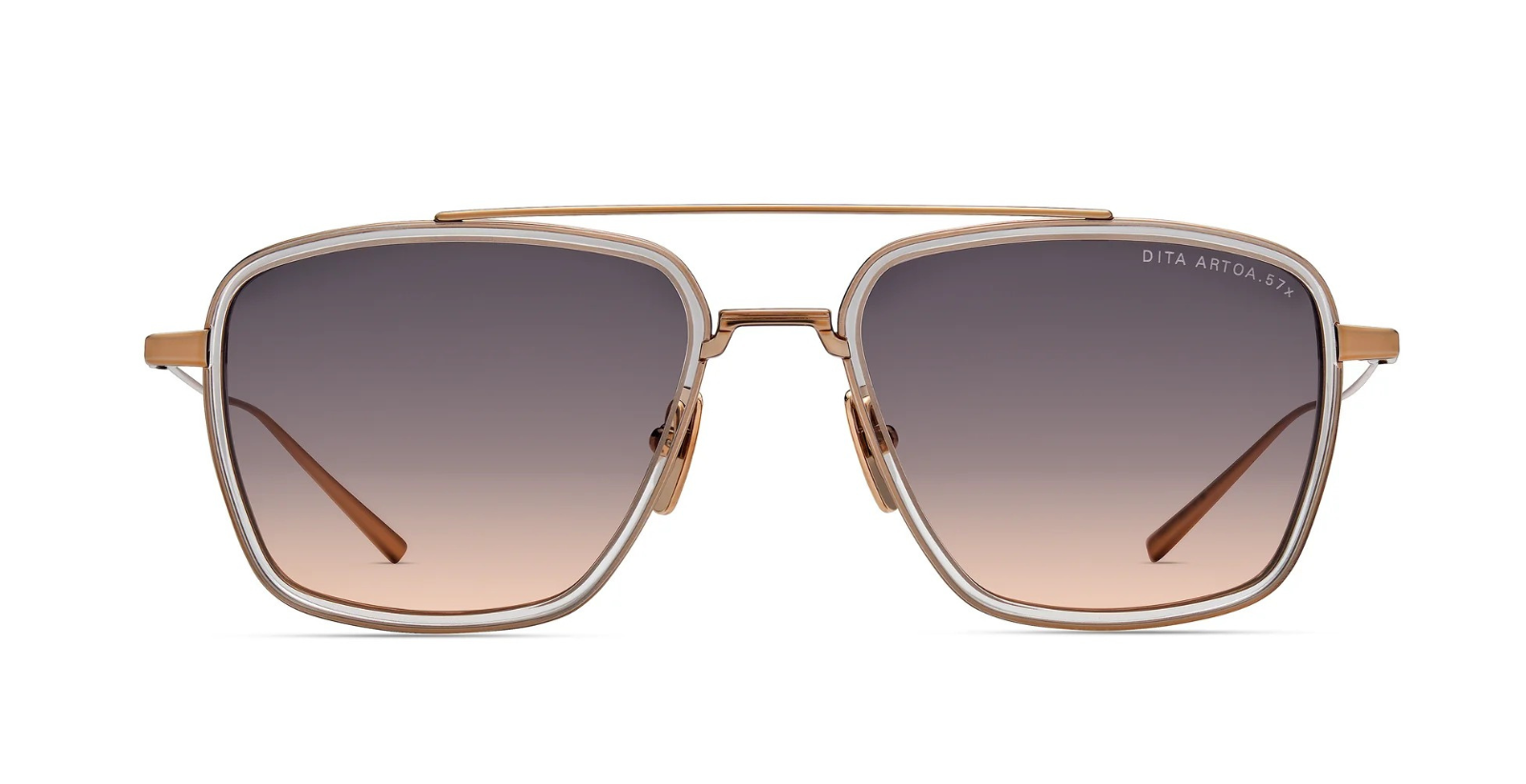 DITA Artoa.57x | Luxussonnenbrille Rose Gold - Crystal Clear in Roségold mit grauen Gläsern