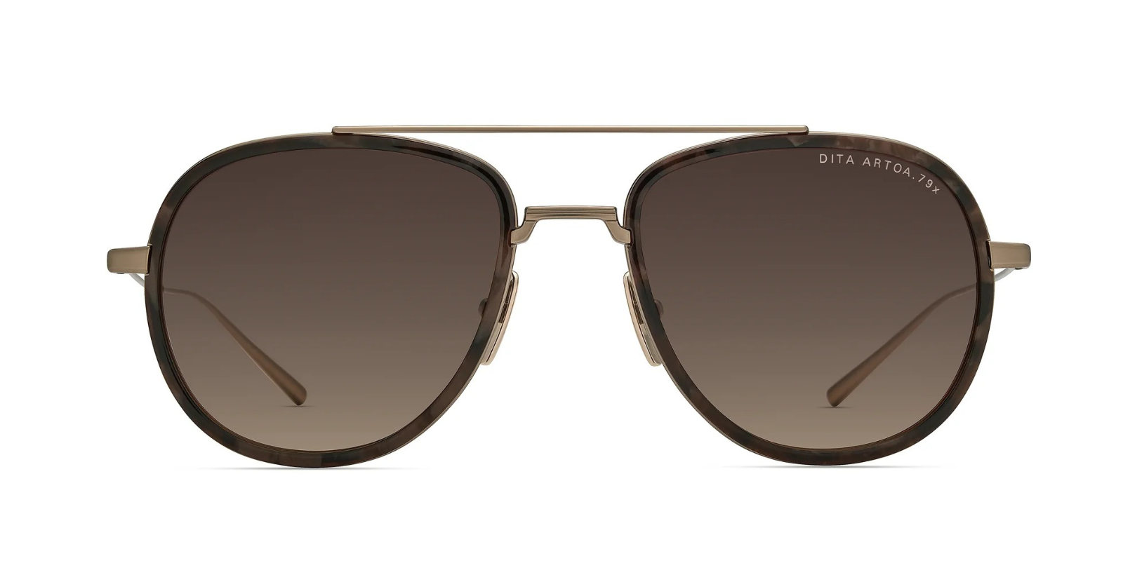 DITA Artoa.79x | Matte Champagne - Desert Abalone Luxussonnebrille in Gold mit braunen Glsäern