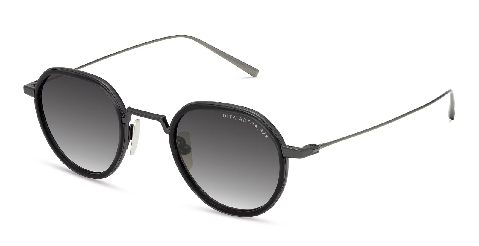 DITA Artoa.82x | Black Iron - Ink Swirl - Antique Silver Luxussonnenbrille in Grau mit grauen Gläsern