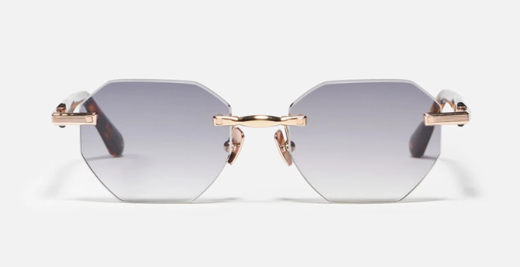 John Dalia Timothy C519 -  Luxussonnenbrille in Roségold mit grauen Gläsern