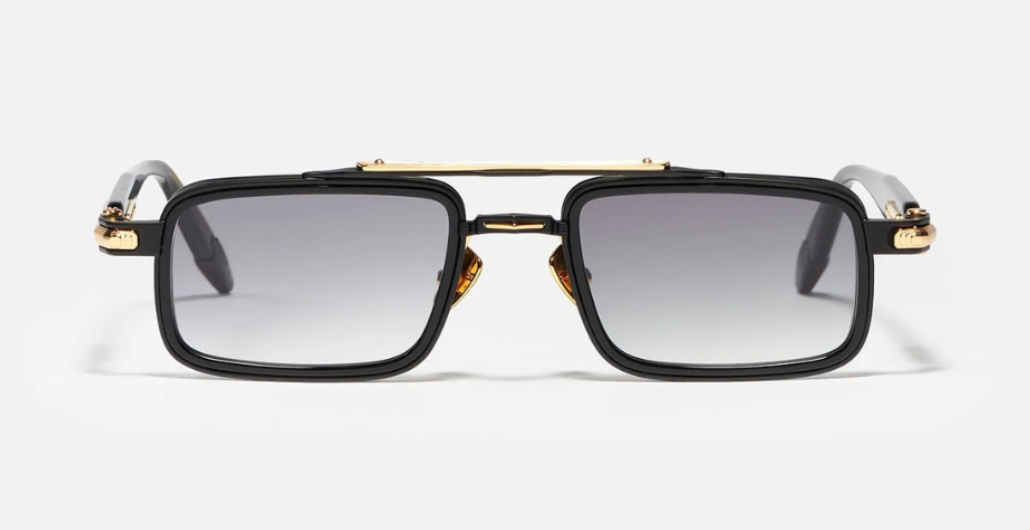 John Dalia Dane | C302 - Luxussonnenbrille mit schwarzem Rahmen und grauen Gläsern.