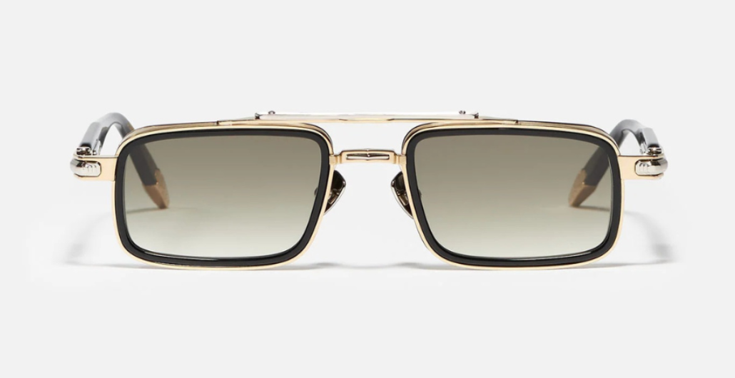 John Dalia Dane | C409 - Luxussonnenbrille mit schwarzem Rahmen und grauen Gläsern.