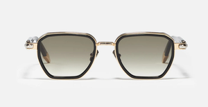 John Dalia Richy | C409 - Luxussonnenbrille mit goldenem Rahmen und graune Gläsern aus Titan.