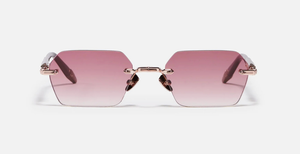 John Dalia R03 | C460 - Luxussonnenbrille mit Roségold Rahmen und rosa Gläsern.