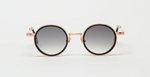 John Dalia Daniel | C140 Runde Luxus-Sonnenbrille mit goldenem Rahmen und grauen Gläsern