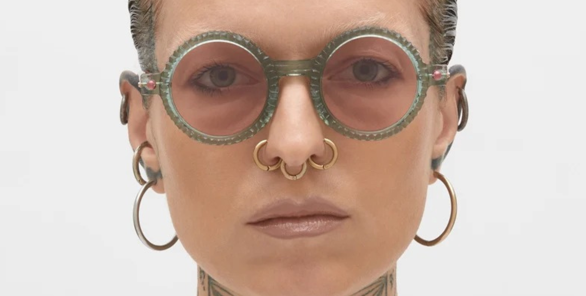 Runde Kuboraum P1  LIC CS Luxussonnenbrille entworfen in Berlin handgefertigt in Italien