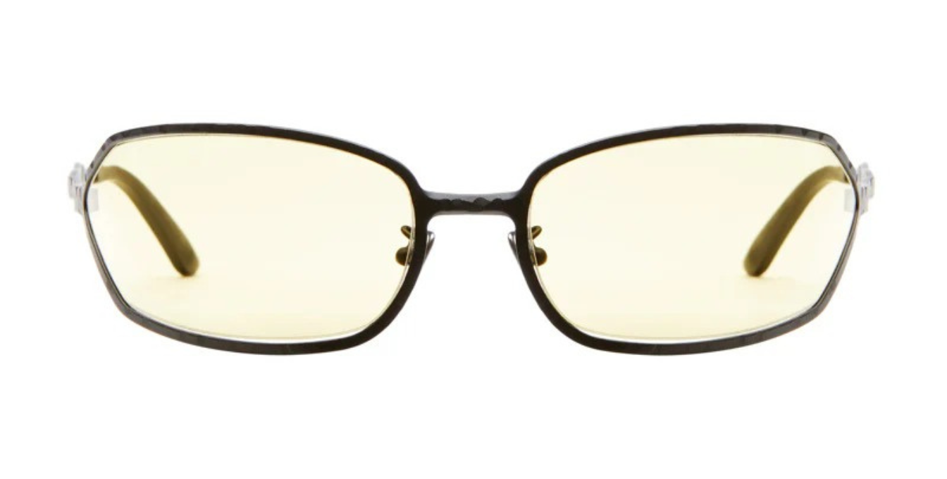 Kuboraum H30 | BM curved Sonnenbrille mit schwarzem Rahmen und gelben Gläsern
