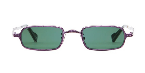 Kuboraum Z18 FX angular sunglasses with pink frame and green