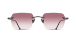 Matsuda M5008 | Matte Black - Eckige Luxussonnenbrille mit schwarzen Rahmen und rosa Gläsern handgemacht in Japan 