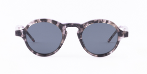 Thom Browne 926A | 025 runde Luxus-Sonnenbrillen mit grauem Rahmen und blauen Gläsern