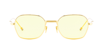 Thom Browne 936C | 712 Rechteckige Sonnenbrille mit goldfarbenem Rahmen und hellgelben Gläsern