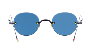 thom browne 937a 005 Runde Sonnenbrille mit Rahmenlos mit blauen Gläsern