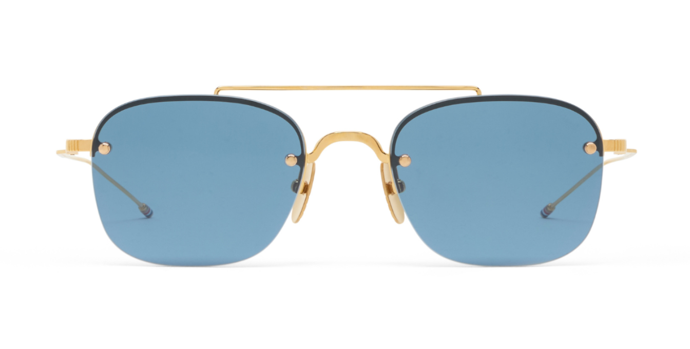 Thom Browne 960A | 712 Sonnenbrille in Gold - in Japan hergestellte Luxusbrille aus Titan